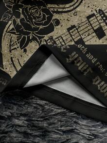 Attitoon 女士休闲复古深V领修身长袖T恤，适合Y2K、Grunge、吉他印花风格 - 彩色 - 查看 4