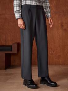 Officeau 男士西装裤，商务轻便长裤，男士正装裤，直筒休闲裤，春夏直筒纯色正装裤 - 灰色 - 查看 5