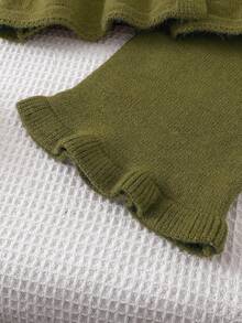 2pcs Girls Sweater Set, Cute Bow Knitted Jacket Paired With Casual Slim Pants, Autumn/Winter Pullover - Dark Green - View 6