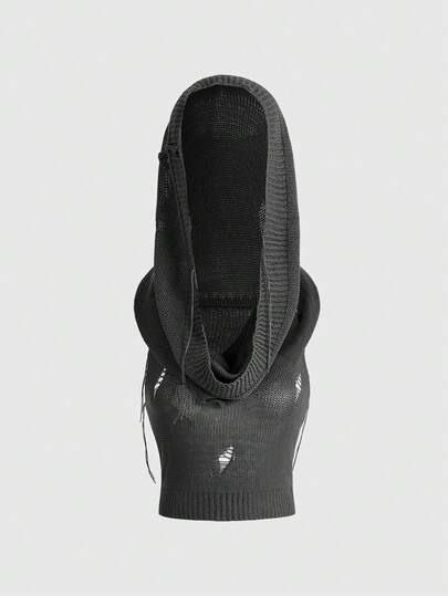 Grunge Punk Women's Solid Color Simple Daily Knitted Sleeveless Hooded Top