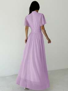 Firerie Váy trắng dáng chữ A xếp ly eo cao thanh lịch, lãng mạn, sang trọng, đi làm hàng ngày, đi biển, nghỉ dưỡng - Màu Lilac Tím - Xem 7