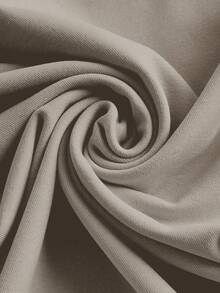 SHEIN EZwear Đầm dự tiệc thường ngày ôm sát cổ tròn tay dài cỡ lớn dành cho nữ, Đầm midi đen, Đầm đen ôm sát, Đầm đen tay dài, Đầm kaki cỡ lớn - Màu Khaki - Xem 5