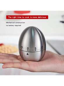 Cirelle 1pc Mechanical Kitchen Timer, Egg-Shaped 60-Minute Countdown Timer, No Electricity Needed, Baking & Cooking Reminder For Students