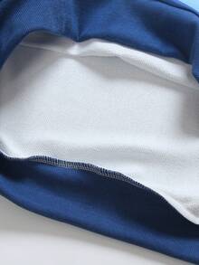 Vacaura 2pcs/Set Teenage Boys Casual Blue & White Ombre Pullover T-Shirt Set With Woven Cargo Pants, Fashionable & Suitable For Daily Wear, Commuting, School - Multicolor - View 5