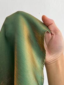 Viva Relle Plus Size Women's Elegant Date Night, Party, Daily, Commute, Music Festival Bat Wing Tie Waist Shiny Fabric Ruffle Design Blouse - Mint Green - View 7