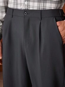 Officeau 男士西装裤，商务轻便长裤，男士正装裤，直筒休闲裤，春夏直筒纯色正装裤 - 灰色 - 查看 6