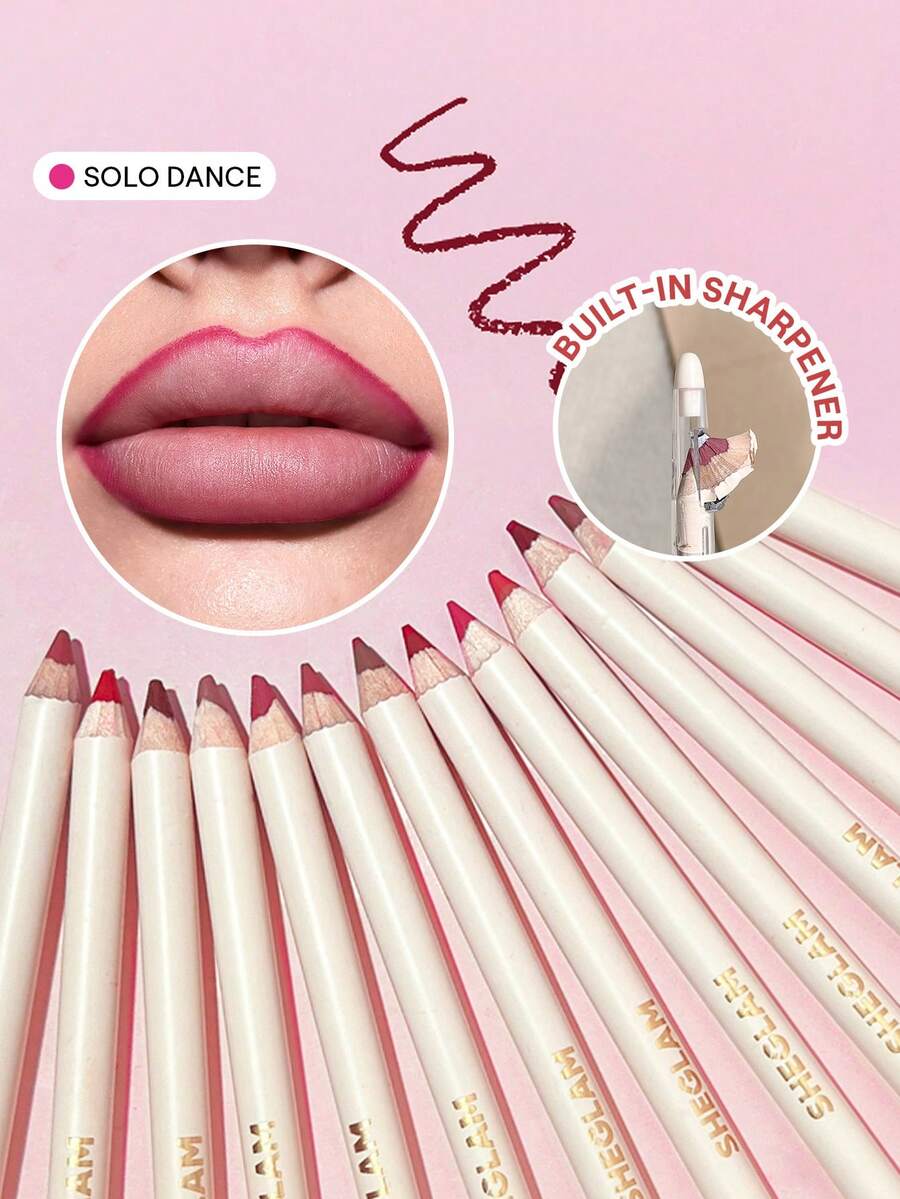 SHEGLAM Lip Facts 唇線筆-Solo Dance 奶油霧面唇線筆 高色素 不易褪色 絲般柔滑 霧面輪廓 色調唇妝 品牌 美容 化妝 化妝品 適合女性與女孩 完美搭配夏季春季 Y2K 時尚 流行 生日 母親節禮物 假期 派對準備就緒 最佳顏色 - Solo Dance - 查看 1