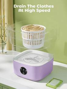 Teckwe Foldable Washing Machine,Portable Bucket-Type Fully Automatic Washing And Drying Machine With 3 Modes Deep Cleaning Of Underwear,Baby Clothes And Other Small Clothes.Suitable For Apartments Dormitories Hotel 6L - UK Plug