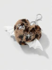ROMWE Kawaii 1 mặt dây chuyền hình trái tim 3D đính đinh tán họa tiết da báo phong cách Gothic Retro Punk Y2K màu nâu, thích hợp cho nữ, đeo hàng ngày hoặc làm quà tặng, dùng trong lễ Halloween - Màu nâu - 44 - Xem 6