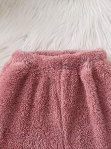 Genkimix Kids Set de 2 piezas de sudadera reversible acanalada y cálida de felpa con bordado de lazo lindo y pantalones de cintura elástica, adecuado para la escuela, otoño/invierno - Multicolor - Ver 6