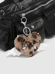 ROMWE Kawaii 1 mặt dây chuyền hình trái tim 3D đính đinh tán họa tiết da báo phong cách Gothic Retro Punk Y2K màu nâu, thích hợp cho nữ, đeo hàng ngày hoặc làm quà tặng, dùng trong lễ Halloween - Màu nâu - 44 - Xem 2