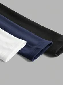 SHEIN EZwear 3件套女士深V领修身休闲长款基础保暖长袖T恤套装，适合秋冬季穿着 - 彩色 - 查看 8