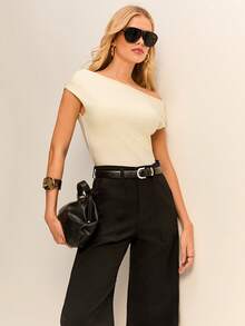 High Waist Wide Leg Jeans - Black - View 7
