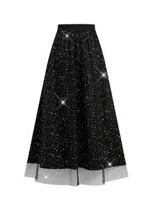 Ellevyn 女士秋冬两件套，羊毛混纺外套搭配褶裥网纱裙，优雅的办公室/通勤公主风，高品质 - 黑與白 - 查看 5