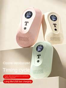 Teckwe Desodorizador e purificador de ar portátil para armário de sapatos, alimentado por USB - Desodorizador portátil com bateria recarregável de 1200mAh integrada para uso prolongado. Purificador de ar compacto, ideal para guarda-roupas, academias, escritórios e cozinhas - Elimina odores, melhora a qualidade do ar e é perfeito para armazenamento. - Multicolorido - Ver 2