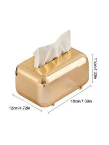 Cirelle Nordic-Style Creative Electroplating Highly Attractive Simple And Elegant Tissue Box,Home Stuff,Table,Home Decorations,Home Organization And Storage,Room Decor,Room Decor Bedroom,Kitchen Accessories,Kitchen Tools,Organiser Kitchen,Travel,Holiday - Gold - View 3