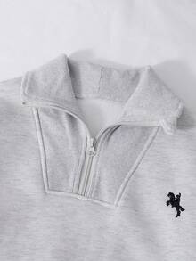Tween Girls Casual 2 Pieces Set, New York Letter Pattern Hoodie And Shorts, Warm Campus Outfit, Suitable For Daily Wear, Spring/Autumn/Winter - Grey - View 3