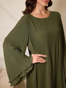 Al Najma Vestido de estilo de Oriente Medio, ropa casual y romántica para vacaciones para mujeres musulmanas - Verde - Ver 7