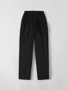 Ontre Tween Girl Gold Rose Button Black Casual Pants - Black - View 2