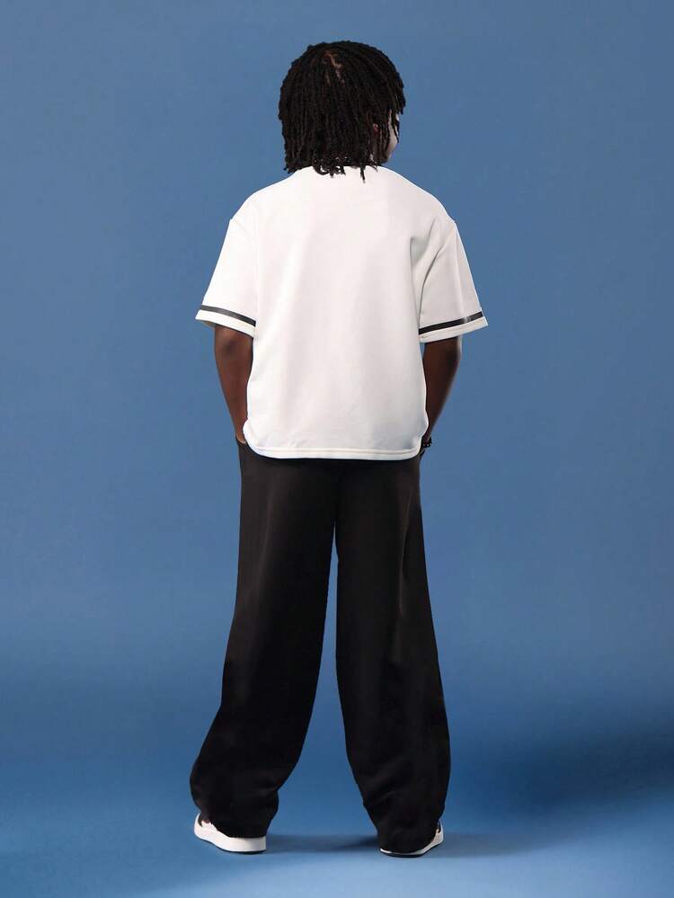 Varsity Number T-Shirt With Wide Leg Track Pants