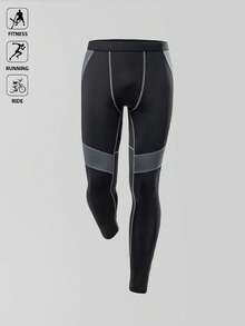 Gym Rark 男士撞色修身口袋健身瑜伽运动紧身裤 - 黑色 - 查看 1