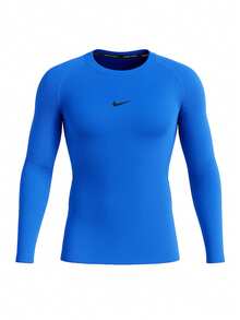 Nike Pro Men's Dri FIit Long-Sleeve Shirts Blue - Royal Blue - View 1