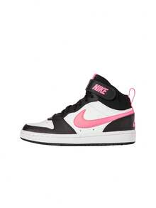 Nike Court Borough Mid 2 Kids Sneakers Black Pink CD7782 - Svart/Vit/Solnedgångspuls - Visa 6