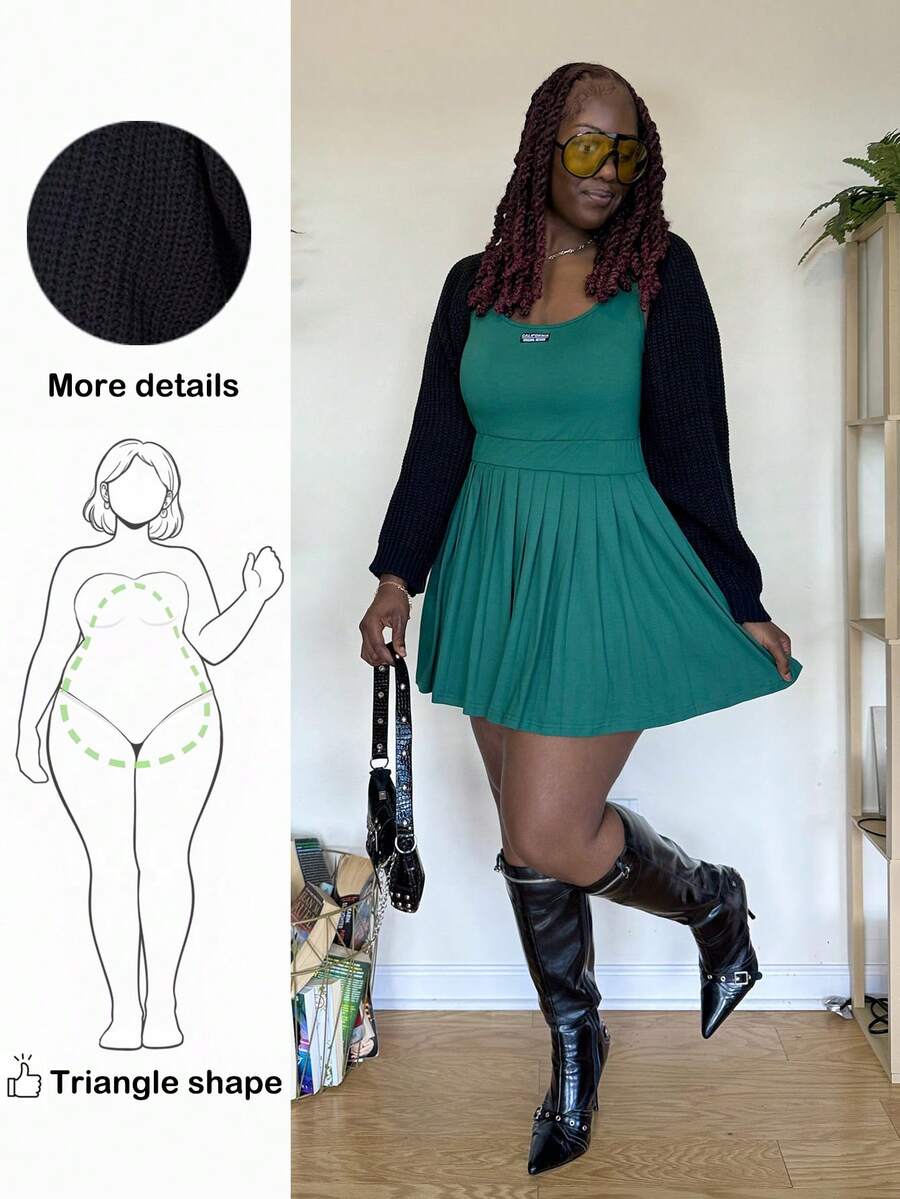 Truni Cardigã Preto em Malha Canelada Plus, Para o Inverno - Preto - Visão 1