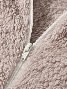 Cozy Pixies 1pc Baby Sleeping Bag, Thick Double-Sided Fleece, Long Sleeve With Ruffle Cuffs, Suitable For Newborns - gray purple - View 7