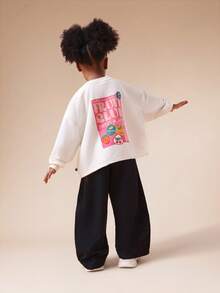 SUMWON 超大款连帽衫和阔腿慢跑裤套装，樱桃印花长袖套头连帽卫衣，水果俱乐部图案，休闲度假皆宜 - 彩色 - 查看 1