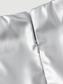 SHEIN MOD 女士时尚百搭褶裥迷你裙 - 銀色 - 查看 4