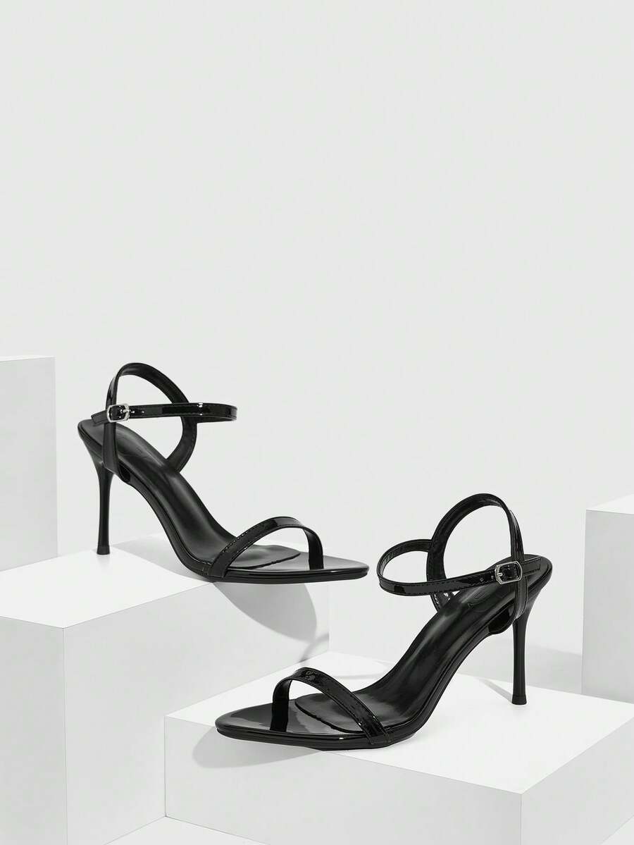 CUCCOO SZL Women's Elegant Minimalist Heeled Sandals For Commuting - Black - View 1