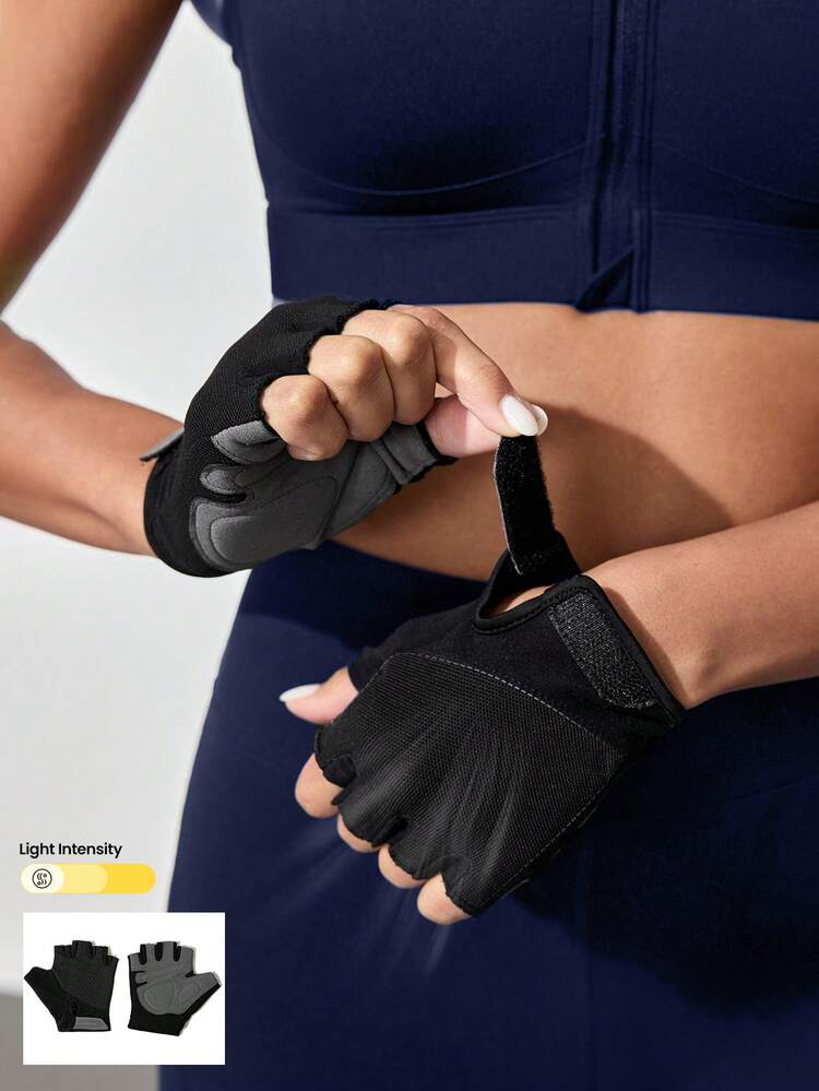 Get A Grip Stretchy Mesh Comfortable Fitness Gloves With Thicknend Palm Pad Gym Workout
