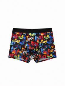 Teen Boys Underwear 5-Piece Set - Colorful Gaming Graffiti Print Boxer Briefs Fashion Gaming Pattern Elastic Waistband Design Colorful Black Trim Classic Color Breathable Comfortable Fabric Boxer Briefs Elastic Waistband Gaming Graffiti Print Combo Social Media Style Cool 2026 New Year Holiday Essential Teen Boys Underwear Set - Multicolor - View 6