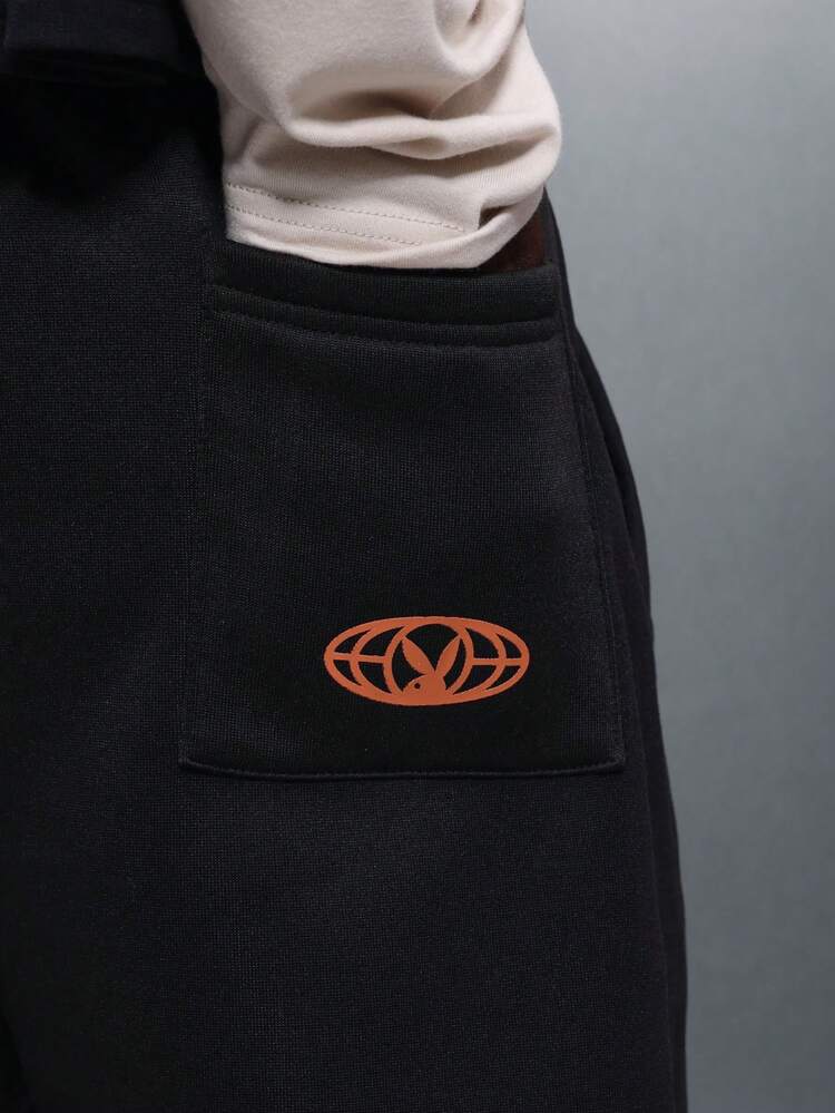 PLAYBOY X SUMWON Layered Long Sleeve Co-Ord Set With Orange Print