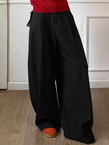 DAZY Women's Loose Barrel Leg Pants, Casual Street Style, Autumn/Winter