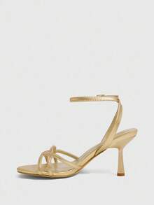 CUCCOO SZL Women's Elegant Minimalist Heeled Sandals For Commuting - Gold - View 4