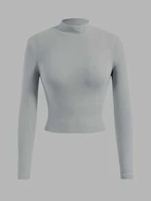 SHEIN EZwear 3 Stücke/Set Große Größen einfarbiges lässiges Rollkragen Langarm T-Shirt, Basic & vielseitig, Herbst/Winter - Verschiedenfarbig - Übersicht 5