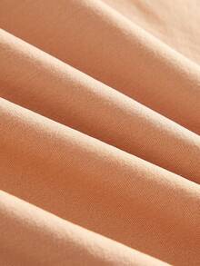 SHAPORA Plus Size Women Simple Solid Color Slit Hem Bodycon Cami Dress - Apricot - View 7