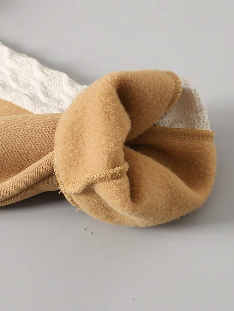 Tween Girl Colorblock English Letter Hoodie & Sweatpants Loose Casual Suit