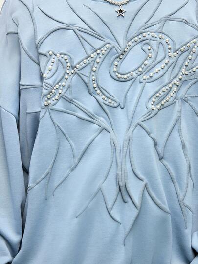 Street Life Men's Casual Studded Decoration Sweatshirt, Autumn