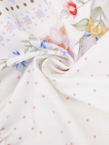 Vivid Eden Women's Floral Print Bat Sleeve Casual Shirt & Shorts Jumpsuit,Vacation Outfits Women ,Summer Vacation Outfits,Casual Outfit For Women,Beach Outfit For Women,Summer Outfit For Women,Spring Outfit Women,Vacation,Vacation Style,,Summer Beach Outfits,,Spring To Summer,Cruise Outfits - Apricot - View 5