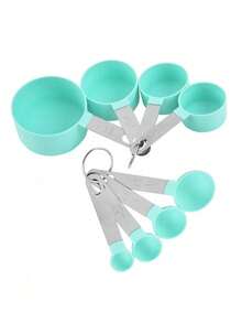 8pcs Measuring Cups & Spoons Set, Stackable Cups And Spoons, Nesting Measure Cups With Stainless Steel Handle, Kitchen Gadgets For Cooking & Baking