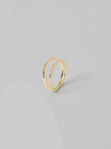 Aloruh 6pcs/Set Simple European And American Style Twisted Double-Layer Personalized Luxury Women's Daily Wear Ring - Yellow Gold - View 4