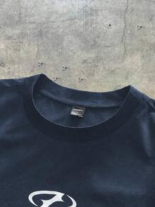 AXEPEAK Multi-Size Patchwork Round Neck Men's T-Shirt - Blue - View 3