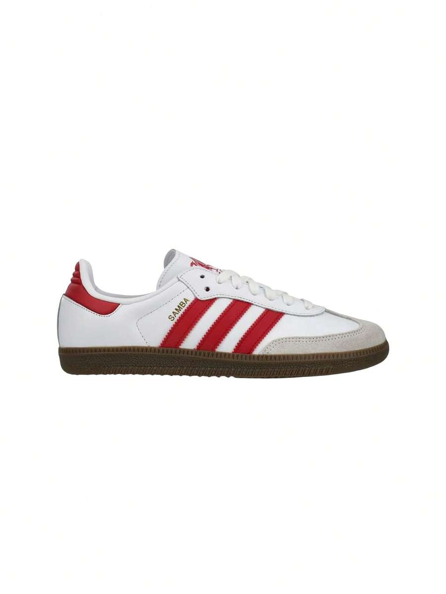 Adidas Samba Men's Casual Athletic Shoes Rubber Outsole Lightweight Snug Fit Running Street Style Office White JQ4041 - 雲白/草莓紅/口香糖 - 查看 1
