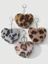 ROMWE J-Fashion 1 Y2k Retro Sweet Cool Personalized Fashion Cute High Quality Multi-Color Plush Simulation Gradual Change Horizontal Leopard Print Fox Furry Animal Mini Tail DIY Keychain Accessories Bag Pendant, Random Color, Suitable For Girls And Ladies Daily Wear, Holiday Gifts