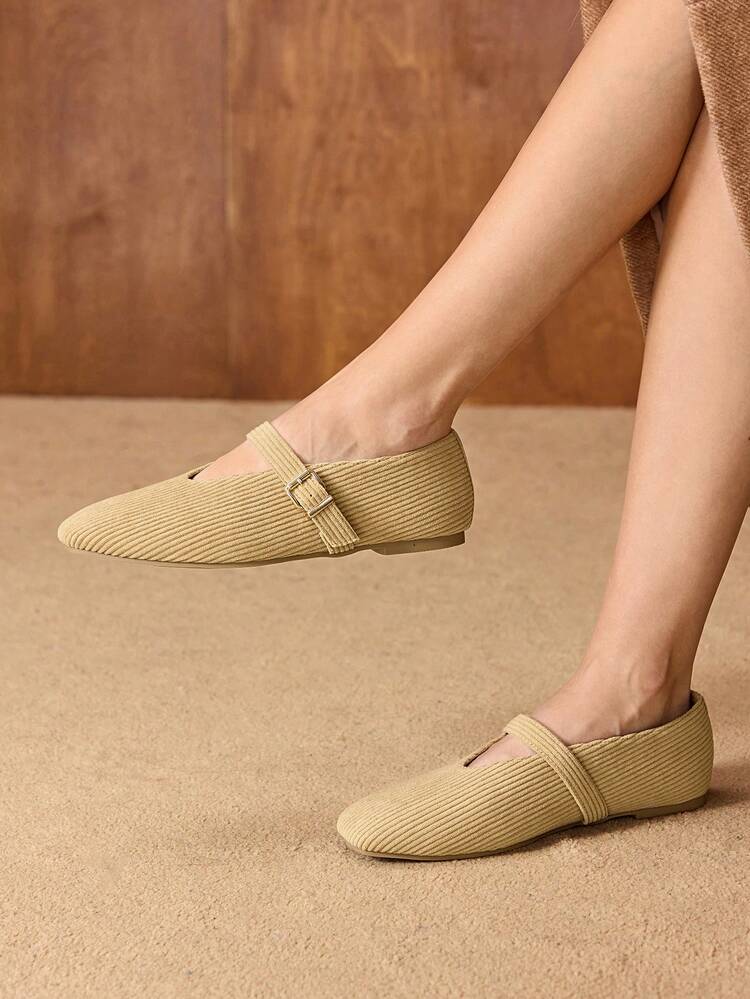 CHAUSSURES PLATES CARRÉES CONFORTABLES ET POLYVALENTES POUR FEMMES, STYLE Babies POUR LE TRAJET DOMICILE-TRAVAIL