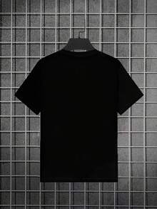 Manfinity Dauomo Family Christmas 2025 Festive Graphic T-Shirt - Casual Crew Neck, Polyester Knit Fabric, Regular Fit, All Season Wear,Christmas 2025 Family Shirt, Matching Memories Design - Black - View 2