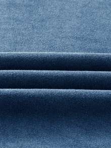 ROMWE MEN Betty Boop | ROMWE Men's Washed Letter & Figure Graphic Loose Fit Hoodie - Blue - View 5